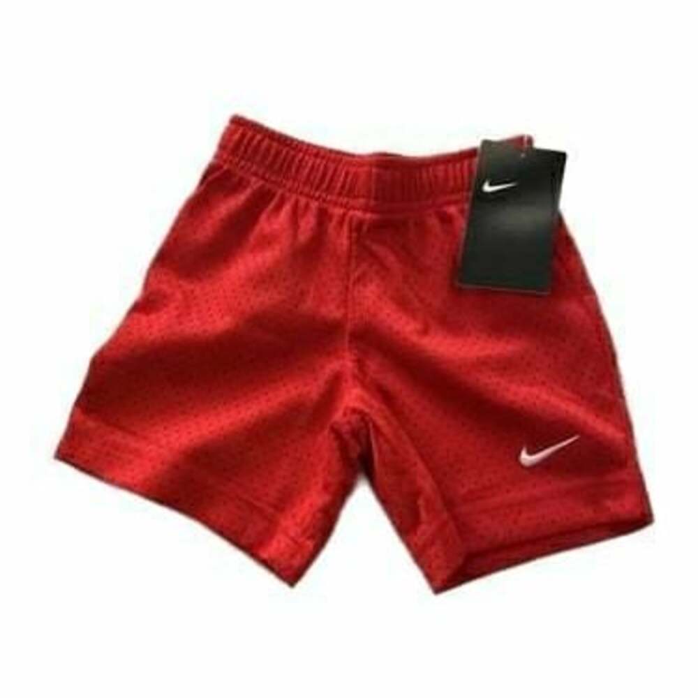 Nike Toddler Boys Basketball Mesh Shorts Red 2T Elastic Waist Drywick
